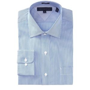 Tommy Hilfiger Men's Blue Pinstripe Dress Shirt